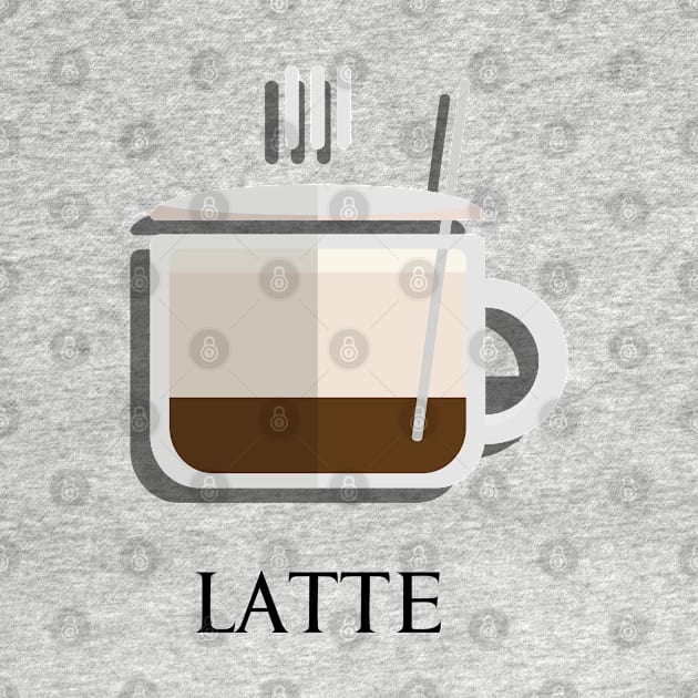 Hot Latte coffee front view in flat design style by FOGSJ